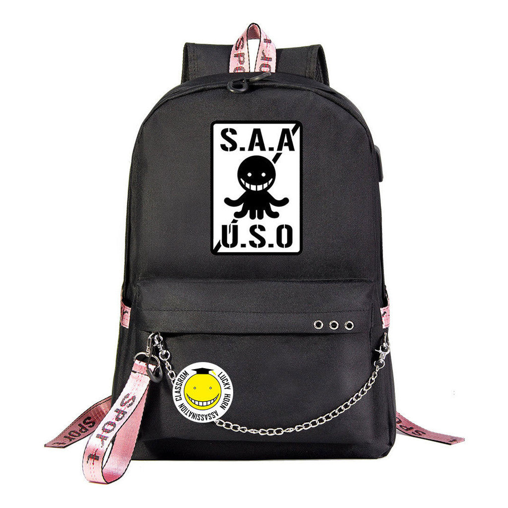 Anime Dark Usb Youth Student Backpack For Men And Women's Leisure Travel Backpack