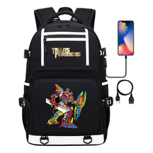Cartoon Anime Deformation Mecha Print Usb Student Backpack For Men And Women Backpack Leisure Travel Bag