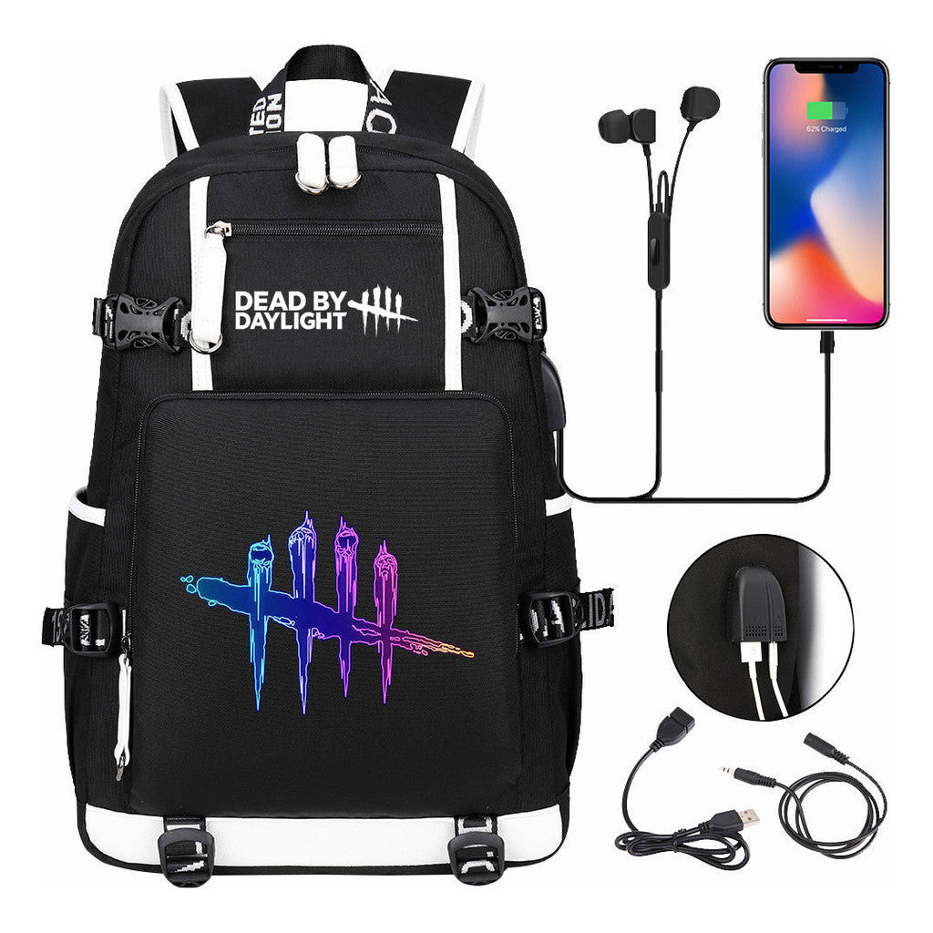 Game Dawn Print Usb Youth Student Backpack For Men And Women's Leisure Travel Backpack