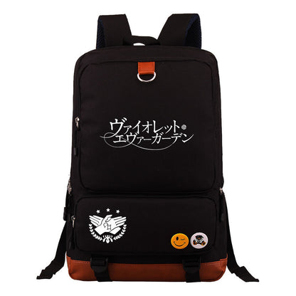 Violet Eternal Garden Printed Youth Student School Bag Large Capacity Travel Bag Men's And Women's Backpack