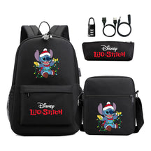 Interstellar Baby Stitch Usb Password Lock Youth Student Backpack 3-piece Set For Men And Women Backpacks