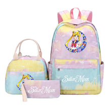 Beautiful Girl Warrior Teenage Student Girl Backpack Lunch Bag Three Piece Set Backpack Cover