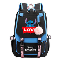 Interstellar Baby Stitch Usb Backpack For Boys And Girls Casual Woven Strap Flip Backpack