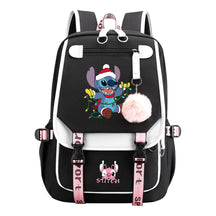 Interstellar Baby Stitch Usb Backpack For Boys And Girls Casual Woven Strap Flip Backpack