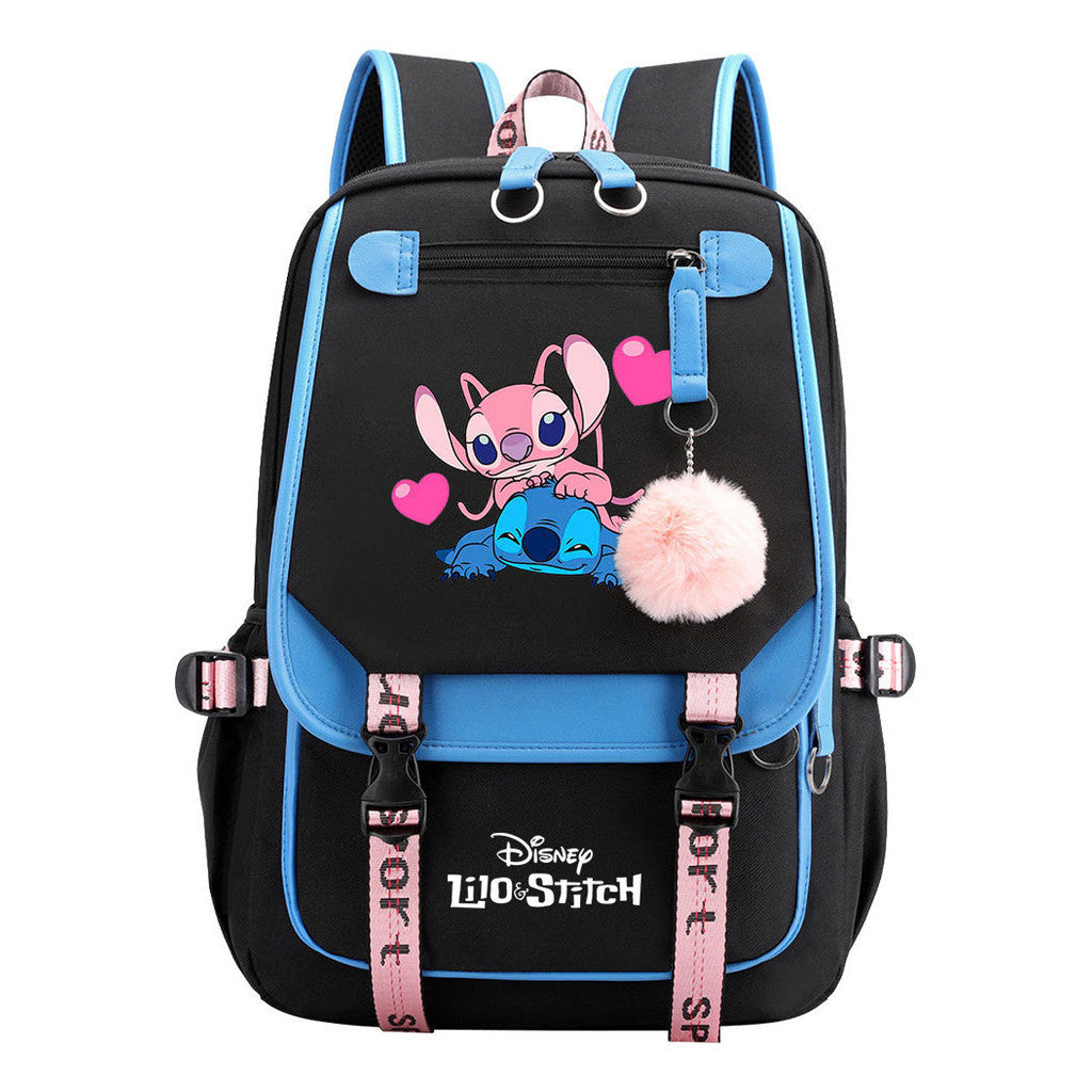 Interstellar Baby Stitch Usb Backpack With Casual Woven Strap Flip Back Backpack