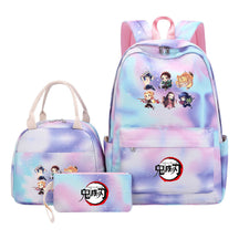 Cartoon Fashion Student Girls School Bag Lunch Bag Three Piece Set Backpack Set