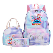 Interstellar Baby Stitch Student Girls School Bag Lunch Bag Three Piece Set Backpack Cover