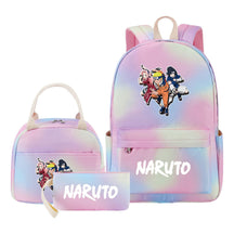 Naruto Student Girl Backpack Lunch Bag Three Piece Set Backpack