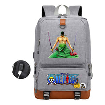 Cartoon Pirate King Print Usb Youth Backpack For Boys And Girls Leisure Travel Backpack