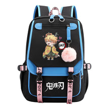 Cartoon Fashion Usb Youth School Bag For Boys And Girls Casual Ribbon Flip Backpack