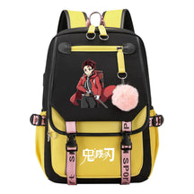 Cartoon Fashion Usb Youth School Bag For Boys And Girls Casual Ribbon Flip Backpack