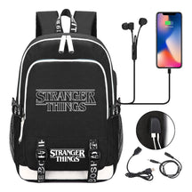 Strange Story Printed Usb Teenage Student Backpacks Men's And Women's Leisure Travel Backpack