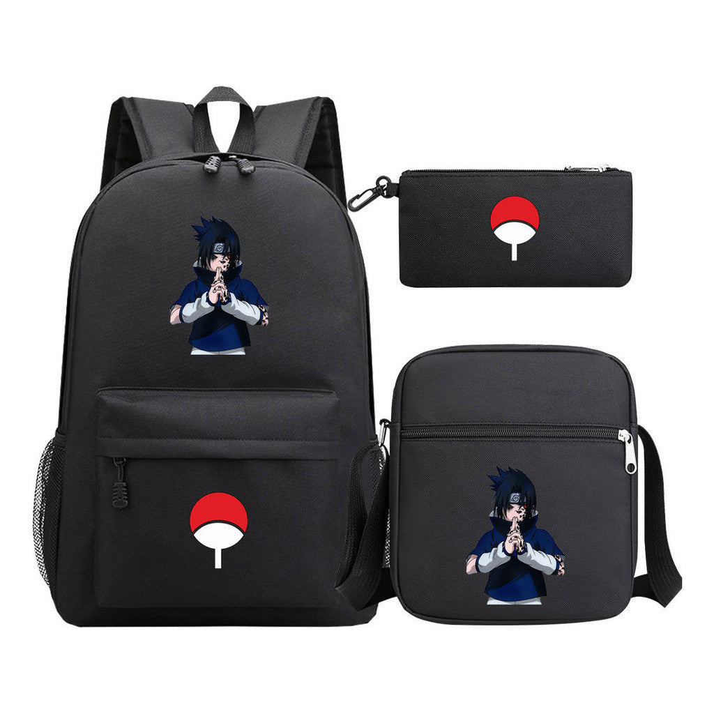 Anime Naruto Starry Sky Youth School Bag Three Piece Set For Men And Women Backpack Set