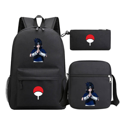 Anime Naruto Starry Sky Youth School Bag Three Piece Set For Men And Women Backpack Set