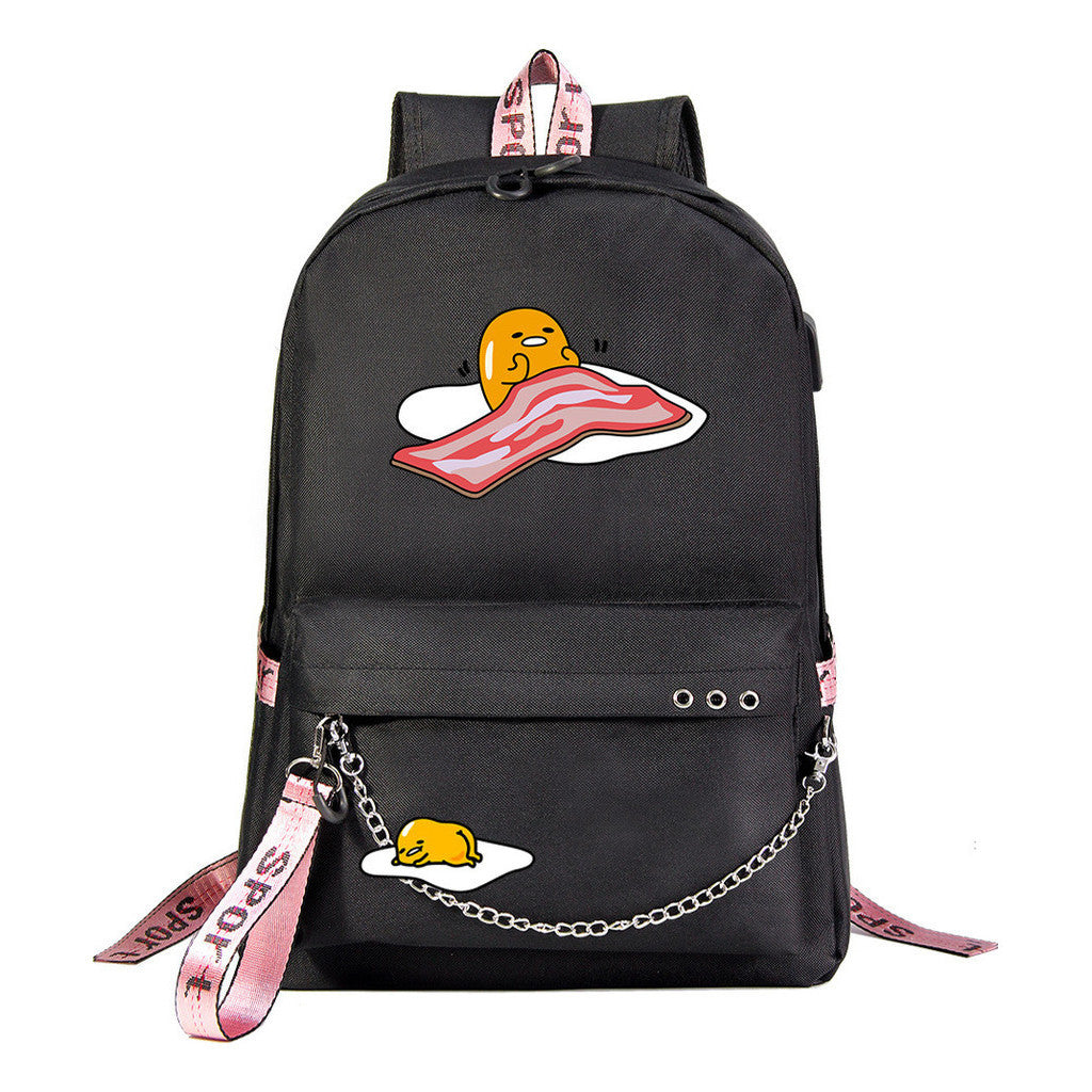 Lazy Egg Usb Youth Student Backpack For Men And Women's Leisure Travel Backpack