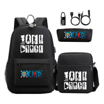 Cartoon Pirate King Usb Password Lock Youth Student School Bag Three Piece Set For Boys And Girls Backpack Set
