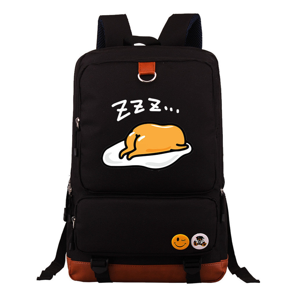 Cartoon Anime Lazy Egg Youth Student Backpack With Large Capacity Travel Bag For Boys And Girls Backpack