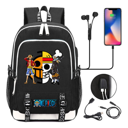 Anime Pirate Wang Lufei Youth Student School Bag Usb Men's And Women's Leisure Backpack