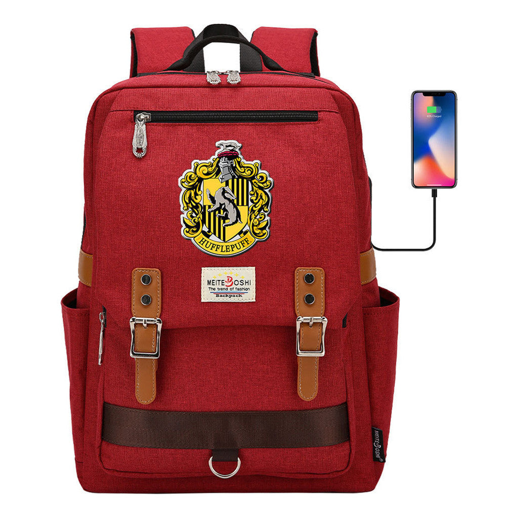 Usb Magnetic Buckle Student Backpack For Men And Women, Youth Leisure Backpack
