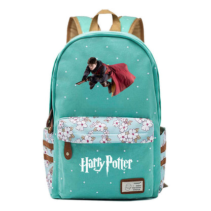 School Of Magic School Teen School Bag Floral Canvas Girl Backpack