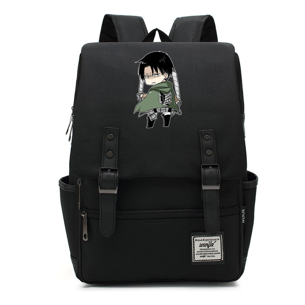 The Giant Of Manga Attack Printed Teenage Student Backpack For Men And Women With Casual Belt Buckle Classic Backpack 43*29*13.5cm
