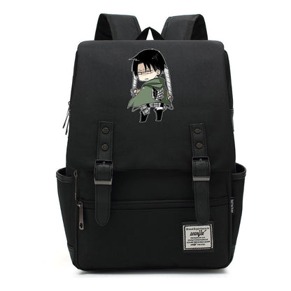 The Giant Of Manga Attack Printed Teenage Student Backpack For Men And Women With Casual Belt Buckle Classic Backpack 43*29*13.5cm