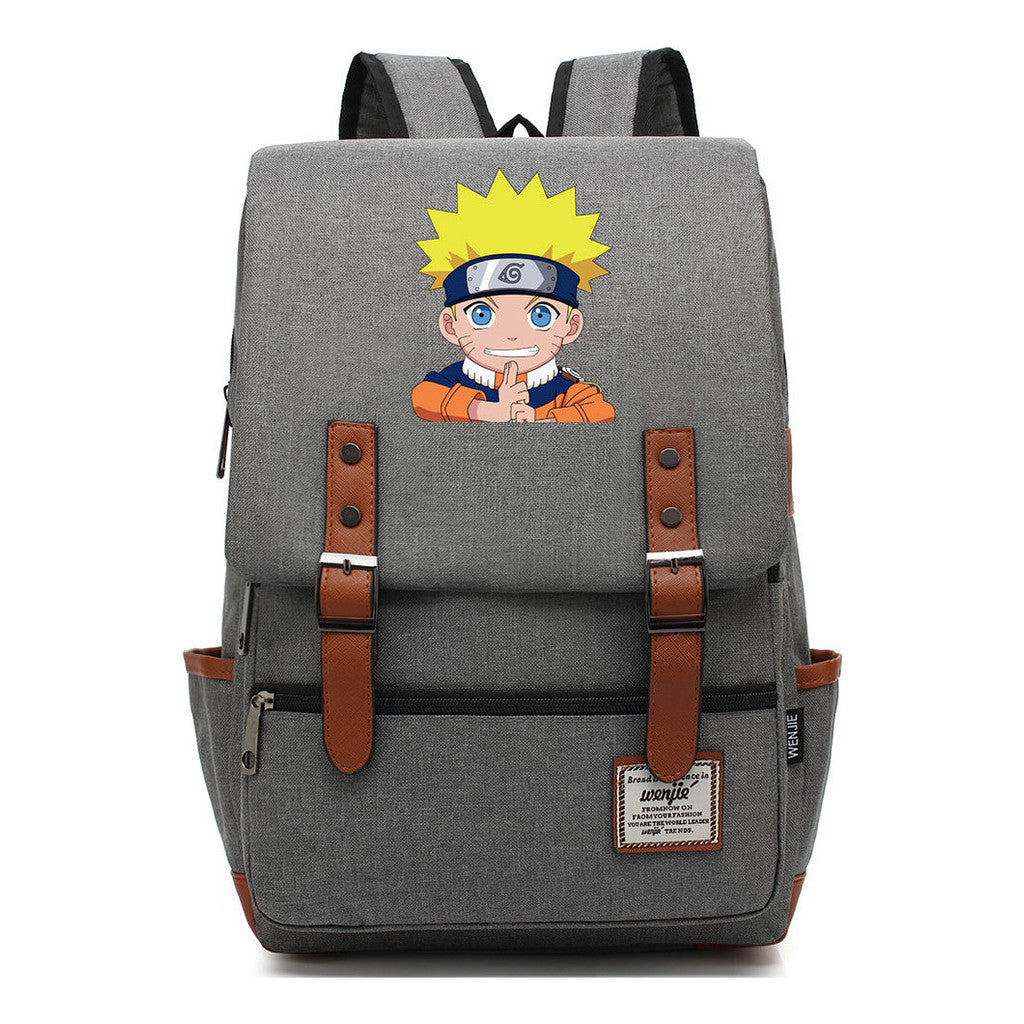 Naruto Printed Teenage Student Backpack For Men And Women, Casual Belt Buckle, Classic Backpack 38*27*12.5cm