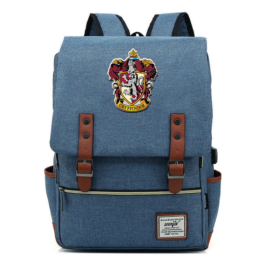 School Of Magic Schoolbag Usb Leisure Belt Buckle Backpack Men And Women