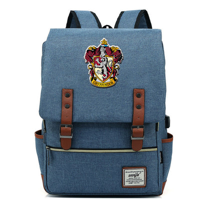 School Of Magic Schoolbag Usb Leisure Belt Buckle Backpack Men And Women