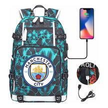 Sports Football Star Usb Printed Youth Student Backpack Leisure Travel Backpack
