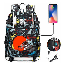 Rugby Team Printed Usb Youth Student Backpack, Leisure Travel Backpack
