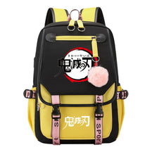 Comic Cartoon Fashion Usb Student Backpack Casual Woven Flap Backpack