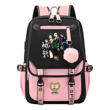 My Heroes Academy Usb Student Backpack, Casual Woven Strap Flip Back Backpack