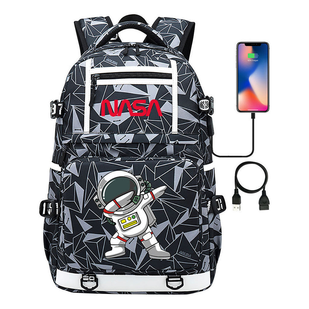 Printed Usb Youth School Bag Backpack Leisure Travel Backpack
