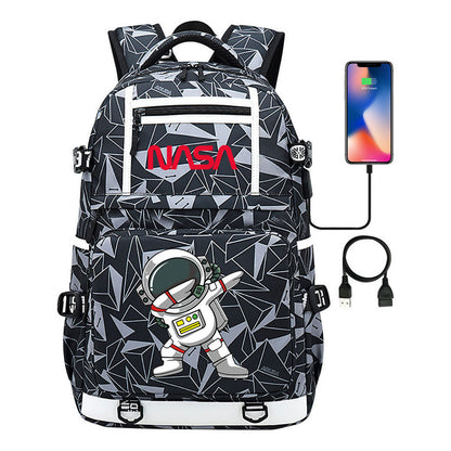 Printed Usb Youth School Bag Backpack Leisure Travel Backpack