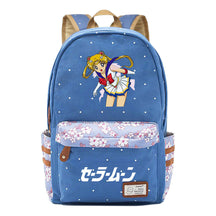 Anime Peripheral Beautiful Girl Warrior Student Backpack, Floral Casual Backpack