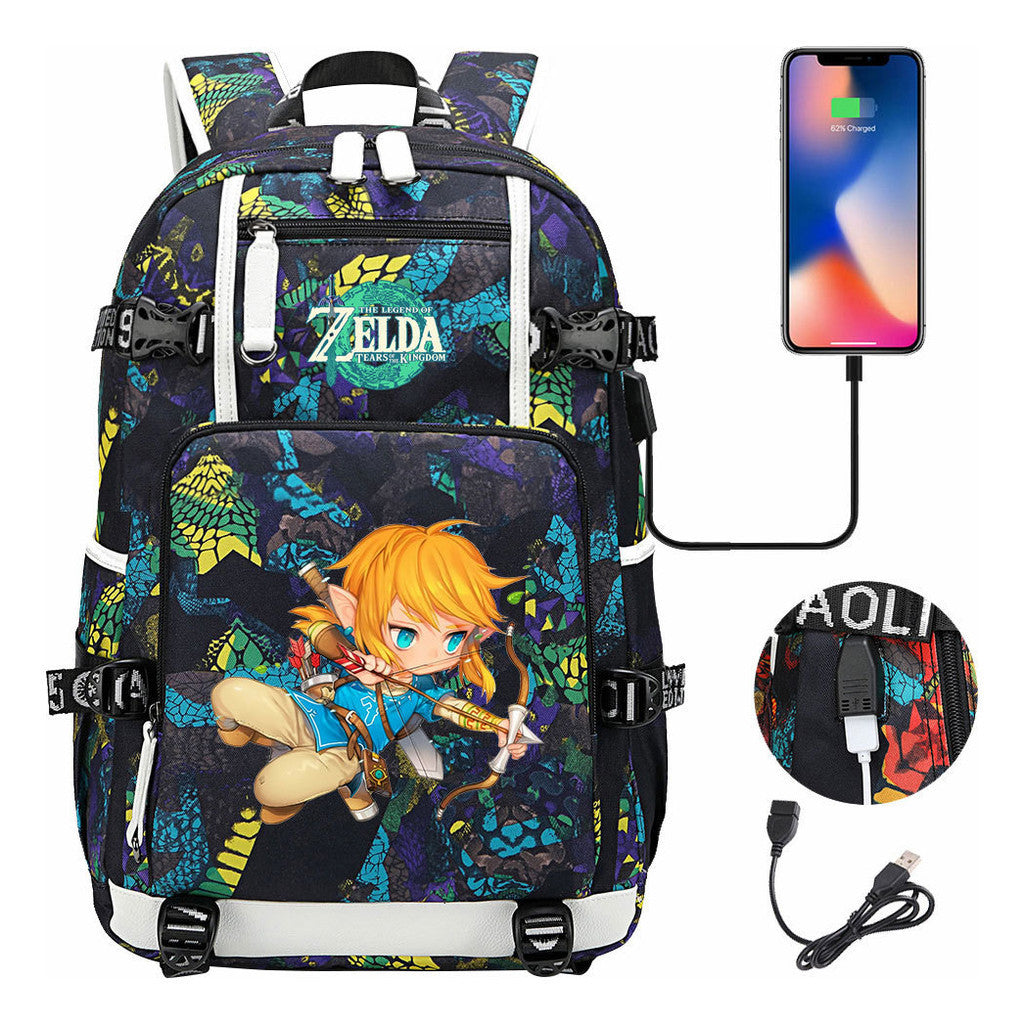 Printed Teenage Student Backpack For Men And Women With Backpacks