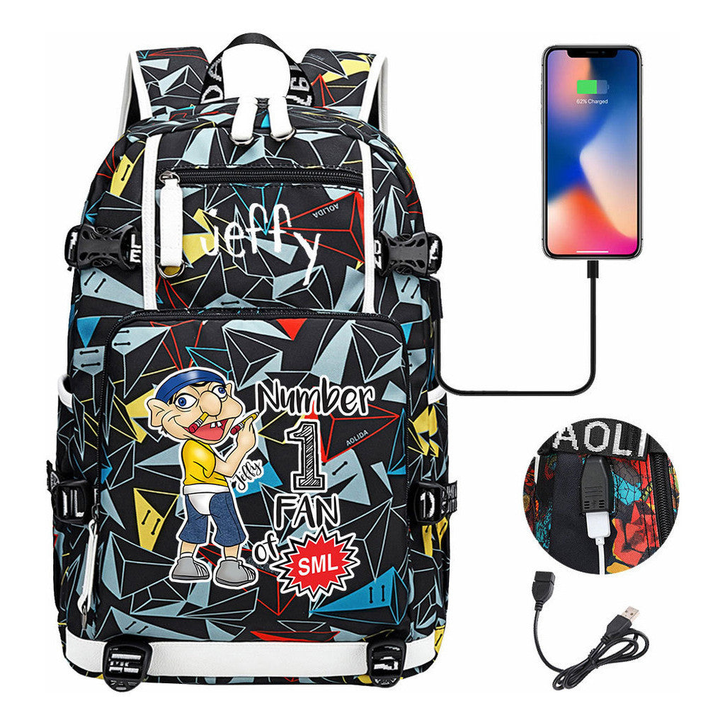 Printed Youth Student Backpack, Backpack, Leisure Travel Backpack