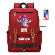 Anime Star Baby Stitch Printed Student Backpack For Men And Women With Casual Magnetic Buckle Backpack