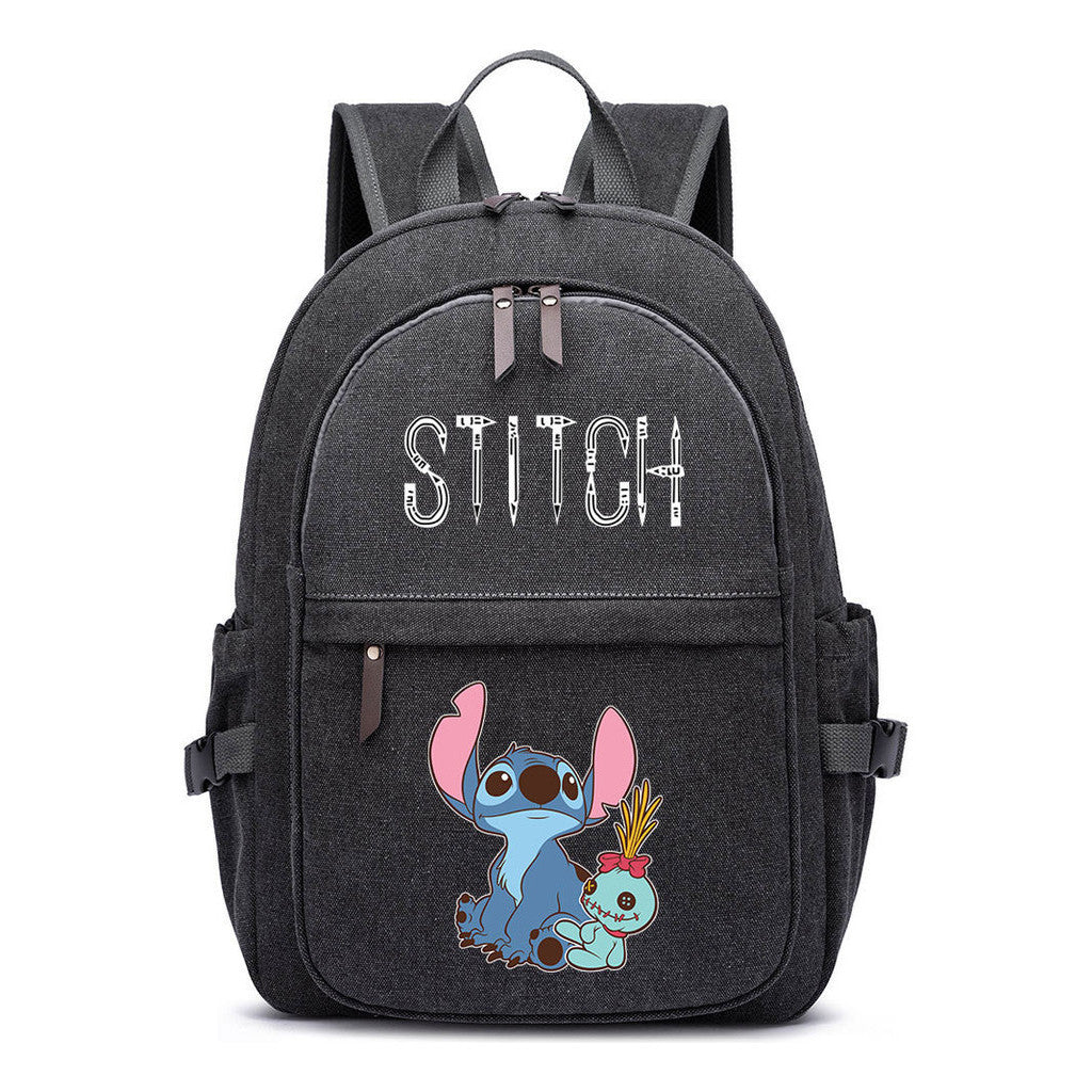 Anime Star Baby Stitch Printed Youth Student Backpack For Men And Women With Casual Woven Straps Backpack