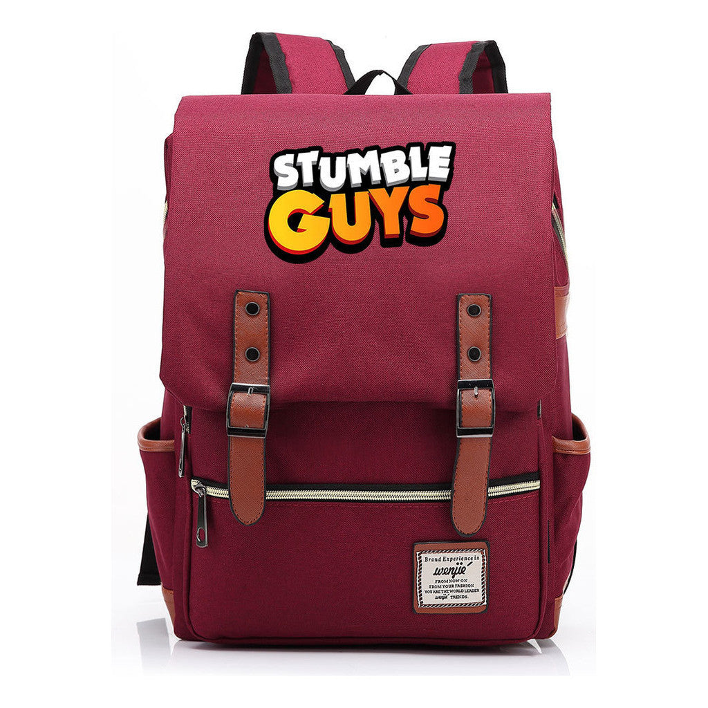 Printed Teenage Student Backpack With Casual Belt Buckle Backpack