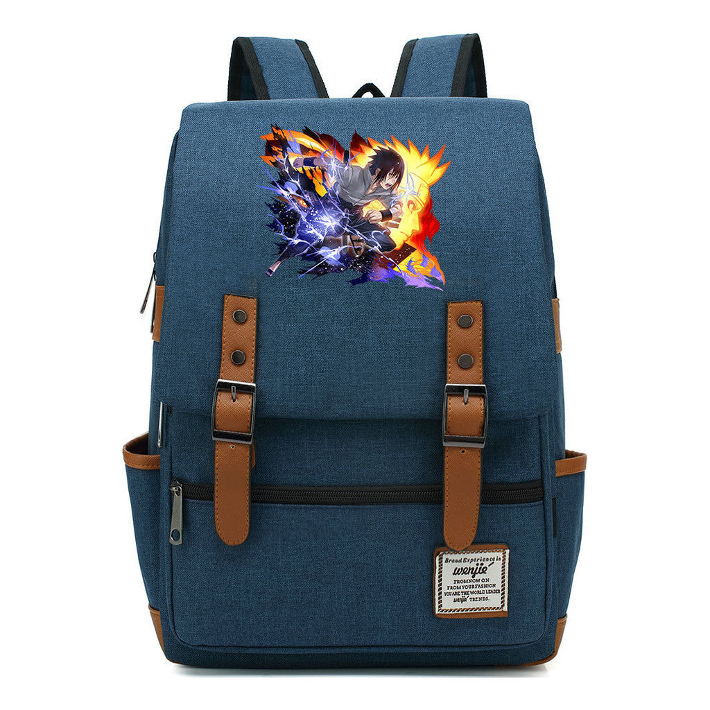 Naruto Printed Student Backpack For Men And Women, Casual Belt Buckle, Classic Backpack