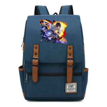 Naruto Printed Student Backpack For Men And Women, Casual Belt Buckle, Classic Backpack