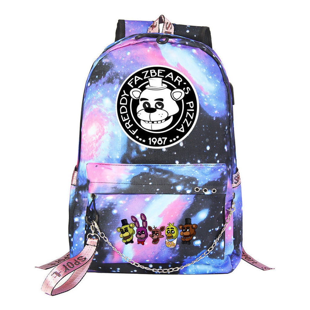 Toy Bear Game Usb Youth Student Backpack For Men And Women Leisure Travel Backpack