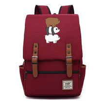 Cartoon Cute Three Bears Printed Youth School Bag For Men And Women Leisure Belt Buckle Classic Backpack