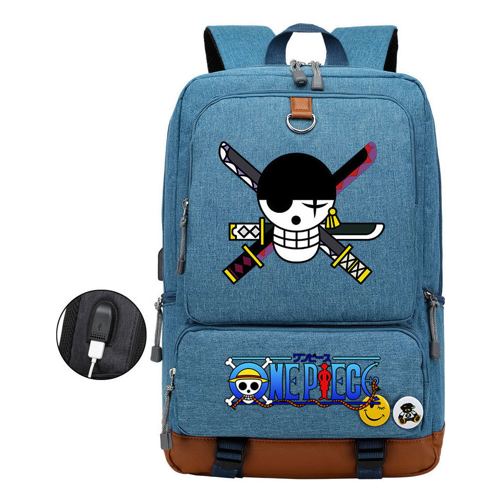 Printed Usb Youth Student Backpack For Leisure Travel Backpack