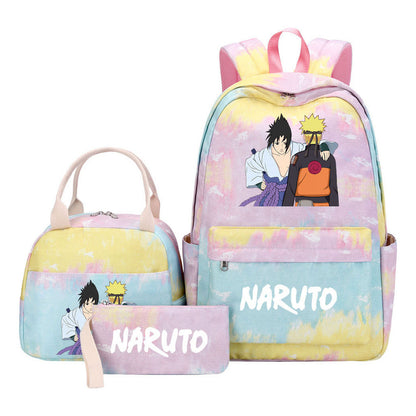 Naruto Student Girl Backpack Lunch Bag Three Piece Set Backpack Set