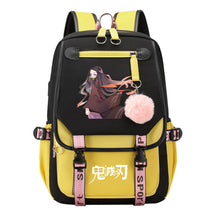 Cartoon Fashion Usb Youth Student Backpack Men's And Women's Leisure Ribbon Flip Backpack