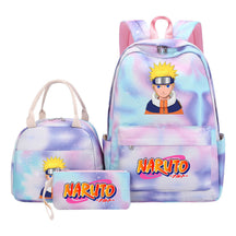 Naruto Teenage Student Girls School Bag Lunch Bag Three Piece Set Backpack Set