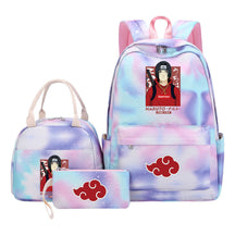 Naruto Teenage Student Girls School Bag Lunch Bag Three Piece Set Backpack Set
